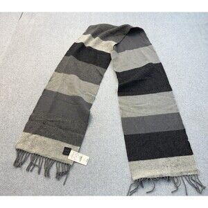 Express Scarf Wool Cashmere Striped Cover Fringe Soft Knit NWT READ